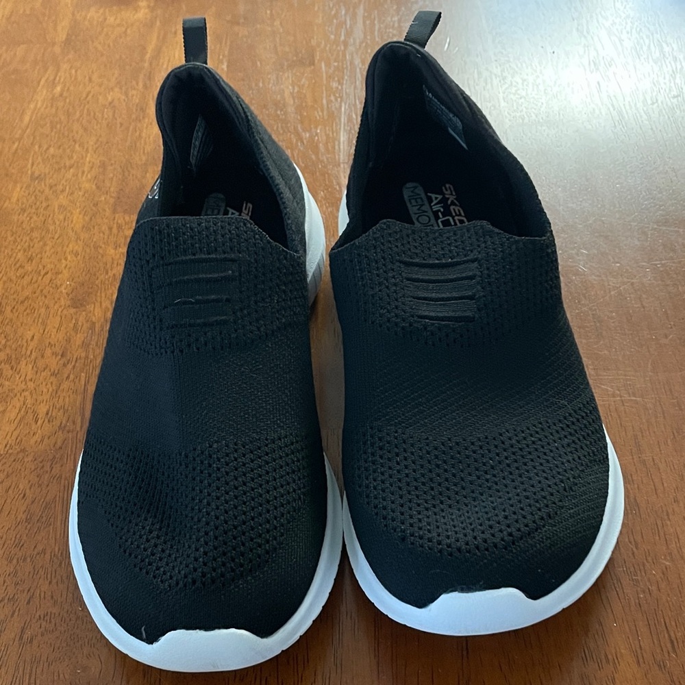 Skechers Black Knit Slip-On Shoes